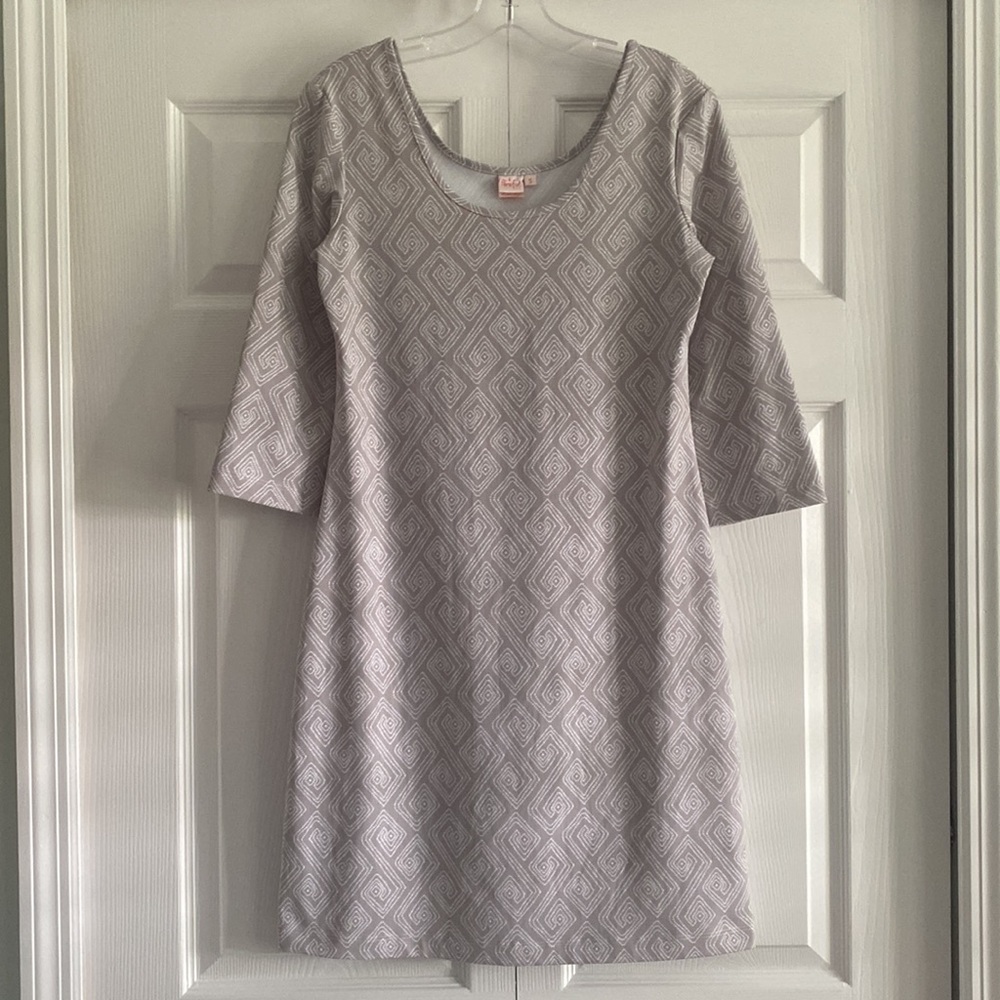 Persifor Kilpatrick Dress in Platinum Batik Dot Print - Size Small